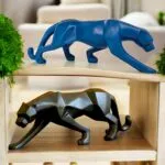 Black and Blue Panther Showpiece Set of 2 – 26.6 cm Polyresin Animal Statues