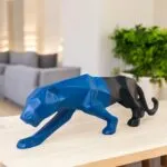 Premium Panther Showpiece 40.6 cm Glossy Polyresin Decorative Figurine Home Decor Living Room Black Blue – front view