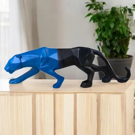Black Blue Panther Showpiece – 40.6 cm Glossy Polyresin Figurine for Home Decor