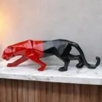 Premium Panther Showpiece 40.6 cm Glossy Polyresin Decorative Figurine Home Decor Living Room Red Blue – side angle