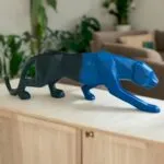 Premium Panther Showpiece 40.6 cm Glossy Polyresin Decorative Figurine Home Decor Living Room Black Blue – close-up detail