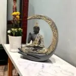 Premium Meditating Moon Buddha Showpiece for Home Decor and Gifting – side angle
