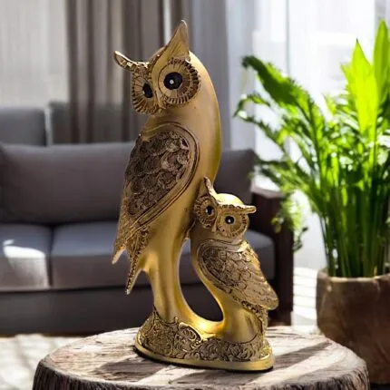 Antique Owl Showpiece Statue for Home Decor & Gifting – front view