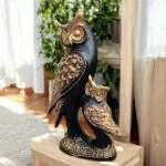 Antique Owl Showpiece Statue for Home Decor & Gifting – Black 30.5 cm – Premium Vastu Luxury Housewarming Gift – side angle