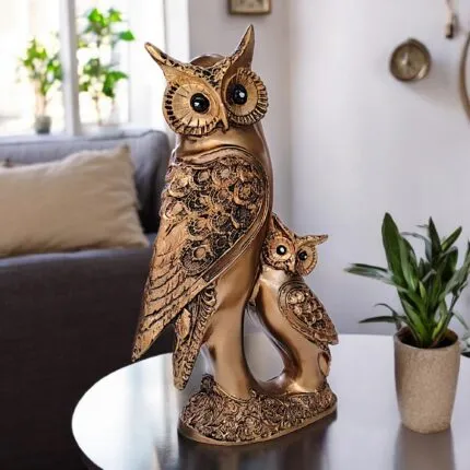 Antique Owl Showpiece Statue for Home Decor & Gifting – front view