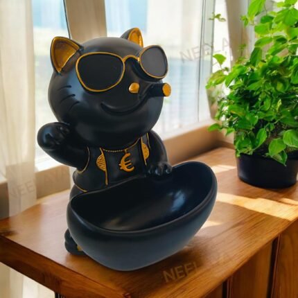 black dog figurine organizer for home decor