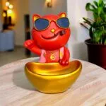 Red Dog Showpiece with Sunglasses and Storage Tray – Mottu 26.7 cm Polyresin