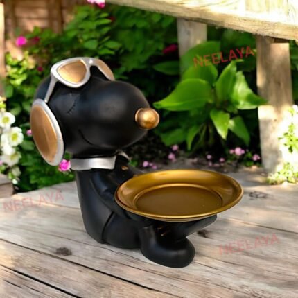black headphone dog figurine organizer