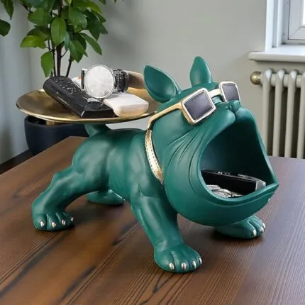 Bulldog Showpiece with Storage Tray for Home Decor and Gifting – alternate angle